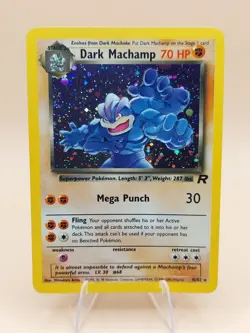 Dark Machamp Holo Rare Team Rocket 10/82 Pokemon Card - WOTC 1999 - Image 1