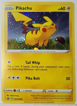 Perfect HD Fart Swirl 🌀 Pikachu SWSH039 Cosmos Holo Rare Pokemon TCG Promo - Image 1