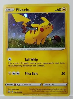 Perfect HD Fart Swirl 🌀 Pikachu SWSH039 Cosmos Holo Rare Pokemon TCG Promo - Image 2