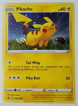 Perfect HD Fart Swirl 🌀 Pikachu SWSH039 Cosmos Holo Rare Pokemon TCG Promo - Image 3