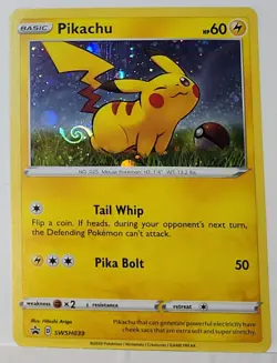 Perfect HD Fart Swirl 🌀 Pikachu SWSH039 Cosmos Holo Rare Pokemon TCG Promo - Image 4