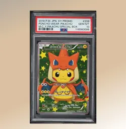 Pokemon 2016 Japanese XY-P Promo Poncho-Wearing Pikachu 208 Holo PSA 10 - Image 1