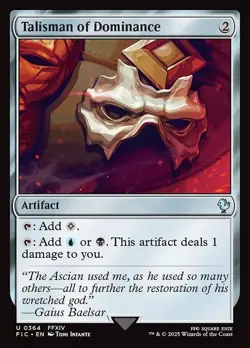 Talisman of Dominance Commander: Final Fantasy MTG Magic the Gathering - Image 1