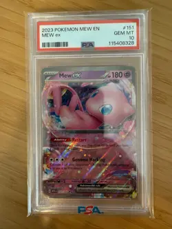 PSA 10 Gem Mint 2023 Pokemon Scarlet & Violet MEW EN-151 Mew ex 151/165 RARE - Image 1