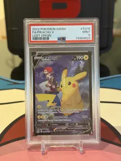 Pokemon Pikachu V Lost Origin TG16/TG30 PSA 9 Mint - Image 1
