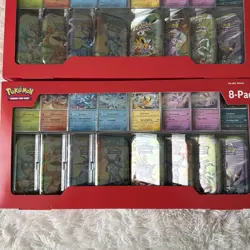 Lot (2) Pokemon TCG: Prismatic Evolutions 8-Pack Mini-Tins Promos Costco Bundle - Image 2