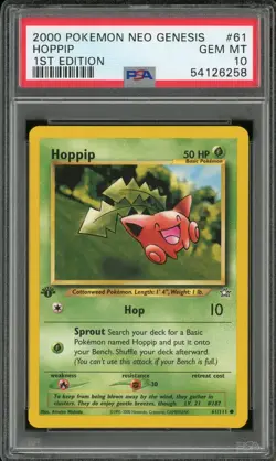 2000 Pokemon Neo Genesis 1st Edition #61 Hoppip PSA 10 Gem Mint - Image 1