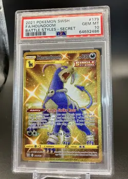 HOUNDOOM 179/163 Secret Gold Rare Holo PSA 10 2021 Battle Styles Pokemon - Image 2