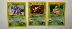 WOTC Pokemon Card Lot x3 Giovanni’s Nidorino Erika’s Gloom Exeggcute Gym Heroes - Image 1