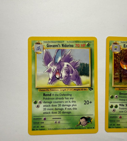 WOTC Pokemon Card Lot x3 Giovanni’s Nidorino Erika’s Gloom Exeggcute Gym Heroes - Image 2