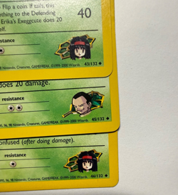 WOTC Pokemon Card Lot x3 Giovanni’s Nidorino Erika’s Gloom Exeggcute Gym Heroes - Image 5