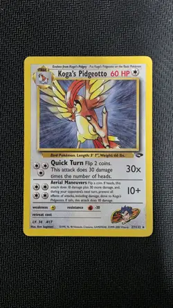 Koga's Pidgeotto 27/132 Non-Holo Rare Gym Challenge Pokemon Card - Image 1