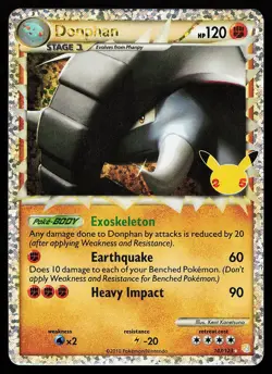 Donphan 107/123 Holo Celebrations Classic Collection Pokemon Card - Image 1