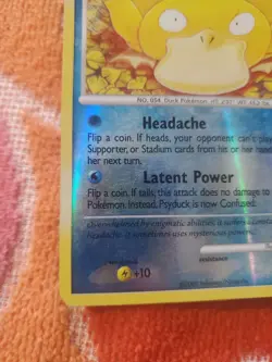 Psyduck 87/127 Platinum Reverse Holo Common Pokemon Card Tomokazu Komiya LP - Image 4