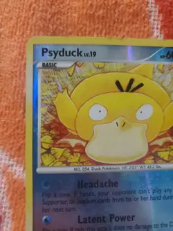 Psyduck 87/127 Platinum Reverse Holo Common Pokemon Card Tomokazu Komiya LP - Image 5
