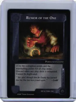 Rumor of the One - Middle Earth CCG card (1997 ICE) MECCG Lidless Eye LotR - Image 1