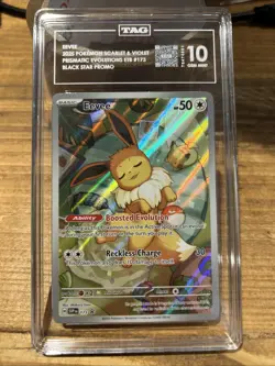 🟤 Pokemon TCG Eevee Prismatic Evolutions Promo SVP173 TAG 10 - NOT PSA 🟤 - Image 1