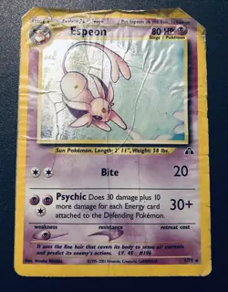Espeon Neo Discovery 1/75 Holo Pokemon TCG Card *Damaged* - Image 1