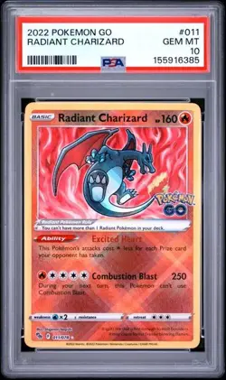 PSA 10 RADIANT CHARIZARD 011 POKEMON GO GEM MINT - Image 1