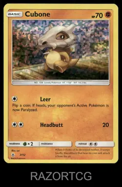 CUBONE 007/012 HOLO P MCDONALD'S PROMOS 2018 POKEMON HOLO LP - Image 1