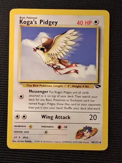 Koga's Pidgey 49/132 Uncommon Gym Challenge Pokemon MP - Image 1