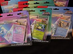 Pokemon TCG Prismatic Evolutions Tech Sticker Collection Blister Set of 3 Sealed - Image 1