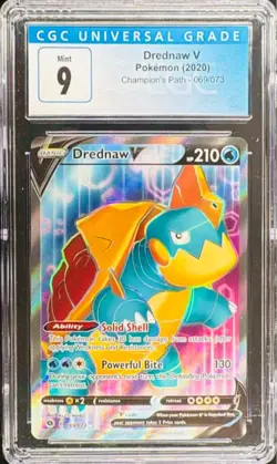 2020 Pokemon SWSH #069 FA/Drednaw V Champion's Path CGC 9 - Image 1
