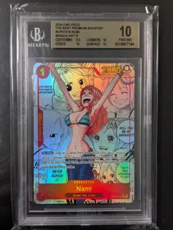 2024 ONE PIECE PRB01 NAMI MANGA ALTERNATE ART OP01-016 Beckett 10 - Image 1