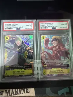 One Piece Illustration Box Vol 3 Monkey D Luffy Zoro Sequential PSA 10 Set Of 2 - Image 1
