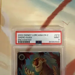DISNEY LORCANA EN 2-RISE OF THE FLOODBORN ENCHANTED SHERE KHAN PSA 9 - Image 3