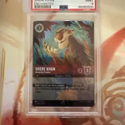DISNEY LORCANA EN 2-RISE OF THE FLOODBORN ENCHANTED SHERE KHAN PSA 9 - Image 4