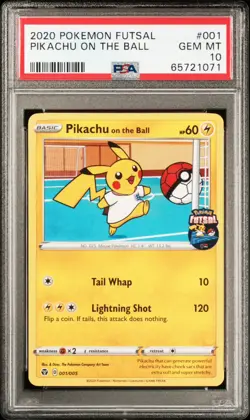 Pokemon Pikachu PSA 10 TCG Promo Card On the Ball Futsal, 001/005 - Image 1