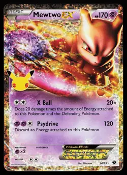 Mewtwo EX 54/99 Holo Celebrations Classic Collection Pokemon Card - Image 1
