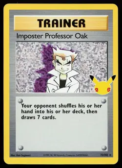 Imposter Professor Oak 73/102 Holo Celebrations Classic Collection Pokemon Card - Image 1
