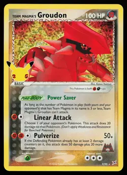 Team Magma's Groudon 9/95 Holo Celebrations Classic Collection Pokemon Card - Image 1