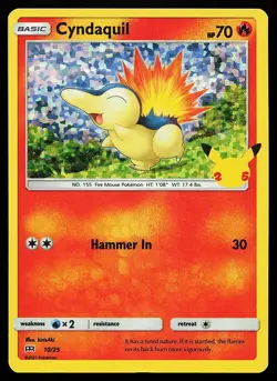 Cyndaquil 010/025 Holo McDonald's 25th Anniversary Promo Pokemon Card - Image 1