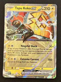 Tapu Koko EX 068/182 Holo Double Rare S & V Paradox Rift Pokemon Card - Image 1
