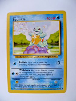 Pokemon Card: Squirtle 63/102 MINT - Image 1