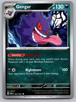 Gengar 057/091 Uncommon Paldean Fates Pokemon Near Mint - Image 1