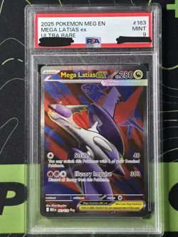 2025 POKEMON MEGA EVOLUTION EN ULTRA RARE MEGA LATIAS EX 163/132 MINT PSA 9 - Image 1
