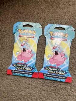 Pokemon TCG Scarlet & Violet Journey Together Booster Pack with Clefairy QTY 2 - Image 1