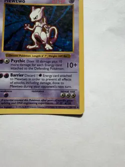Pokemon TCG Base Set (Shadowless) Mewtwo 010/102 Holo Rare ENG 60 HP - Image 4