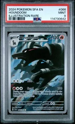 2024 POKEMON SFA EN-SHROUDED FABLE ILLUSTRATION RARE #066 HOUNDOOM PSA 9 - Image 1