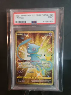 2021 Pokemon Celebrations Full Art MEW #025 PSA 9 Mint - Holo Gold - Image 1