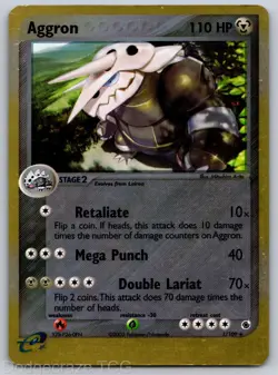 Aggron 1/109 Holo Rare Ruby & Sapphire Pokemon Reverse Holo MP - Image 1