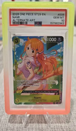 2026 ONE PIECE STARTER DECK ST29-EGGHEAD ALTERNATE ART #008 NAMI PSA 10 - Image 1