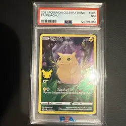 2021 Pokemon Pikachu 005/025 Celebrations Holo Full Art PSA 7 (NEW CERT) - Image 3