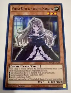 Yugioh Ghost Belle & Haunted Mansion SDCB-EN015 Legend Of The Crystal Beast 1st - Image 1