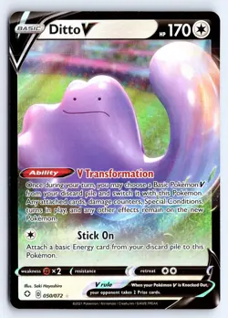 Ditto V 050/072 Holo V Rare Shining Fates Pokemon NM - Image 1