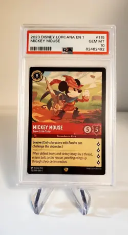 Disney Lorcana Mickey Mouse Brave Little Tailor 115/204 PSA 10 Gem Mint - Image 1